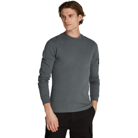 Calvin Klein Jeans T-Shirt Manches Longues Homme Badge Waffle Basique