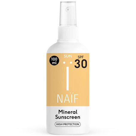 Naïf Spray solaire minéral- Pour toute la famille - SPF 30 - Résistant à l'eau - Sans microplastiques