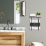 Vonia Porte-Serviettes Mural – Support Mural en Bois pour Salle de Bain – Porte-Serviettes élégant et Pratique - avec 1 Crochets