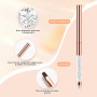 Elalove 5 Pinceaux Nail Art Professionnels en Or Rose - Set pour Gel UV/Acrylique avec Pinceau Liner, Plat et à Détails | Poils 