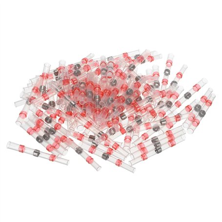 Comforty Lot de 50 connecteurs thermorétractables rouges 26-10 AWG étanches isolés à sertir/percussion/thermorétractable rapport