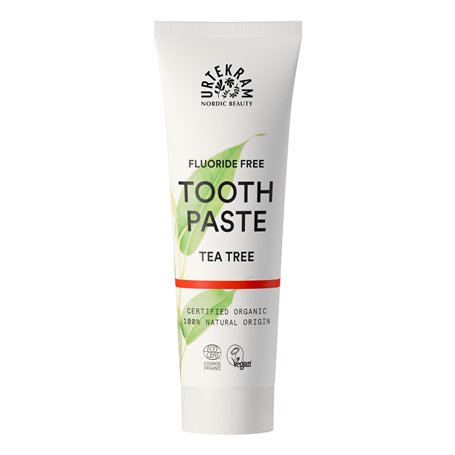 Urtekram Dentifrice Arbre à Thé Bio - Soin apaisant pour dents sensibles - Dentifrice sans Fluor - Origine Vegan & Naturelle - U