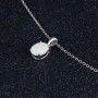S925 Argent Gemmes Australiennes Opale Pendentif Médaillons Colliers Ovale Ellipse pour Femmes Cadeau de la Saint Valentin, 925