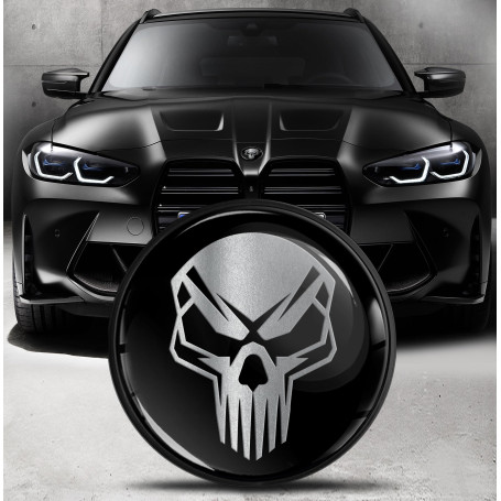 Biomar Labs Badge de Capot Avant et pour Coffre Compatible avec BMW Embleme 82 mm 51148132375 Crâne Skull EO 19