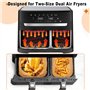 VIKKI Airfryer Lot de 100 feuilles de cuisson pour friteuse à air chaud Tefal EY9018 Dual Easy Fry 5,2/3,1 l, pour friteuse à ai