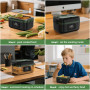 LANMOU Gamelle Chauffante 1000ml Sans Fil, Lunch Box Chauffante avec Batterie 16000mAh,USB-C Rechargeable, Minuterie 240min, 6 T