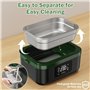 LANMOU Gamelle Chauffante 1000ml Sans Fil, Lunch Box Chauffante avec Batterie 16000mAh,USB-C Rechargeable, Minuterie 240min, 6 T