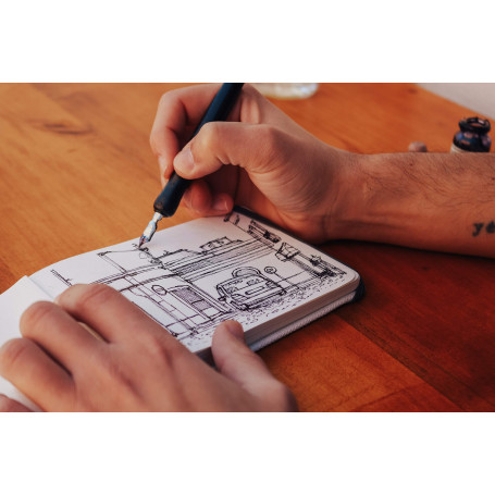 ETCHR Carnet de croquis pour dessiner et peindre, aquarelle, 1pc - A6-100% coton pressé à froid texturé Carnets de croquis multimédias Vegan-friendly 52Feuilles,Querformat