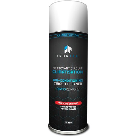 Nettoyant Climatisation Voiture et Maison 400ml | Irontek | Mousse Désinfectante Aérosol | Bactéricide