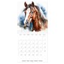 Portraits de chevaux à l'aquarelle (calendrier mural carré 2026, 30 x 60 cm (ouvert)) Calendrier double avec une page pour vos p