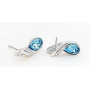 Crystalline Azuria Femme Ensemble Larmes Collier et Clous Boucles d'Oreilles 18ct Plaqué Or Blanc avec Cristaux océan Bleu