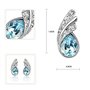 Crystalline Azuria Femme Ensemble Larmes Collier et Clous Boucles d'Oreilles 18ct Plaqué Or Blanc avec Cristaux océan Bleu