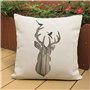 Taie d'oreiller 5 pièces Ensemble Renne de noël tête décoration de la Maison canapé Oreiller canapé crème Lin Lin cerf imprimé A