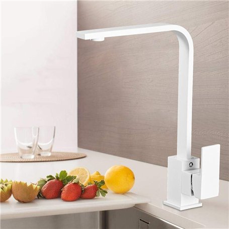 SJQKA Robinet de cuisine blanc