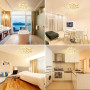 Yuanfenghua Moderne Lustre Salon LED Dimmable, Luminaire Plafonnier avec Télécommande, Changement de Couleur, 10 têtes/Ø 85 cm