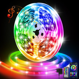 Ruban LED,10 Mètres Lumière Chambre Multicolore, Bluetooth App Control RGB LED Bande Led, Fancy LED Interieur Synchronisation Mu Ruban LED,10 Mètres Lumière Chambre Multicolore, Bluetooth App Control RGB LED Bande Led, Fancy LED Interieur Synchronisation Mu