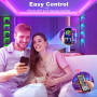 Ruban LED,10 Mètres Lumière Chambre Multicolore, Bluetooth App Control RGB LED Bande Led, Fancy LED Interieur Synchronisation Mu