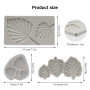 Neikafan Moule Silicone Feuille 3pcs 3D Emporte Pièces Feuille Tropicales, Feuille Moule à Fondant Au Chocolat Set pour Pâte à S