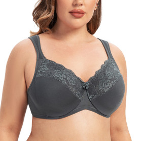 MELENECA Femme Soutien-Gorge Grande Taille Minimiseur Dentelle Couverture complète Sangle Coussin avec Armatures MELENECA Femme Soutien-Gorge Grande Taille Minimiseur Dentelle Couverture complète Sangle Coussin avec Armatures