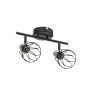 Dehobo Plafonnier Industriel Spots et Rails de Spots Noir, Plafonnier 2 Spots LED Orientable avec Douille E14, Spots de Plafond 