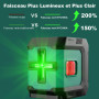 HYCHIKA Niveau Laser 15M, Autonivelant Laser Vert avec 3 Niveaux de Luminosité Réglables, Niveaux Laser avec Support pour Décora