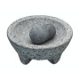 KitchenCraft World of Flavours - Ensemble Pilon Et Mortier Mexicain, Granit Naturel, 20 cm (8''), Gris