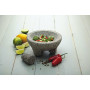 KitchenCraft World of Flavours - Ensemble Pilon Et Mortier Mexicain, Granit Naturel, 20 cm (8''), Gris