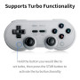 8BitDo SN30 Pro Manette Bluetooth Sans Fil, Mise à Jour du Joystick à Effet Hall, Avec Manettes Rumble Vibration Câble USB-C Com
