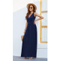 AUSELILY Ete Robe Longue Femme Maxi Robe V Col sans Manches avec Poches
