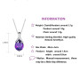 Bellitia Jewelry Collier pendentif avec améthyste naturelle en forme de poire pour Femmes, Collier pendantes en Argent Sterling 