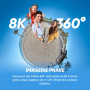 Insta360 X5 Pack débutant - caméra d'action 360° 8K étanche, Basse lumière de Pointe, Effet Perche à Selfie, objectifs Robustes