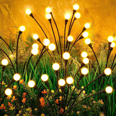 NEMMXUB Lumiere Luciole Solaire Exterieur, 4 Pièces 10 Led Luciole Solaire Exterieur Jardin, Lumières Solaires de Jardin, Luciol