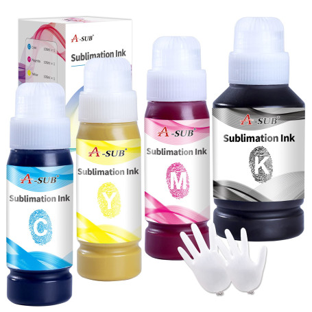 A-SUB 420 ML Recharge d'encre de Sublimation, Remplissage Facile pour Les imprimantes Epson EcoTank série ET1800 ET2700 ET2800 E