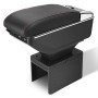 Accoudoir Central de Voiture Universel, Accoudoir de Voiture Réglable, Console Centrale Noire, Boîte de Rangement pour Rembourra
