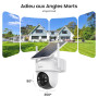 AOSU 2K Camera Surveillance Exterieure sans Fil, 4 Cam-Kit avec Homebase, Zéro Frais, 360° Panoramique PTZ, 3MP WiFi Solaire Cam