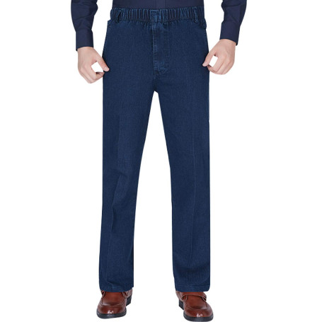 Youlee Hommes Taille élastique Pantalon Droit Jeans