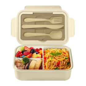 Diboniur Lunch Box, Bento Lunch Box Enfant Adulte Boîte 1400 ml avec 3 Compartiments, Conception Sans Fuite Lunchbox avec Couver Diboniur Lunch Box, Bento Lunch Box Enfant Adulte Boîte 1400 ml avec 3 Compartiments, Conception Sans Fuite Lunchbox avec Couver