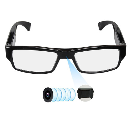 Hereta Lunettes caméra espion avec support vidéo jusqu'à 256 Go carte TF 1080p Enregistreur vidéo portable (carte TF 32 Go inclu