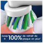Oral-B Pro Lot De 10 Brossettes De Rechange Cross Action, AUTHENTIQUES, Blanches, Nettoyage En Profondeur, Têtes Rondes, Embouts