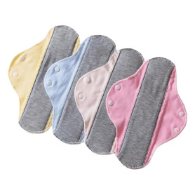 OYZOQ Lot de 4 protege slip lavable, serviettes hygiéniques lavables en graphène pour les règles, anti-fuites pour femmes et fil