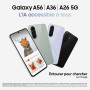 Samsung Galaxy A56 5G, Smartphone Android, 128 Go, Chargeur Secteur Rapide 25W Inclus, Smartphone déverrouillé, Gris, Version FR