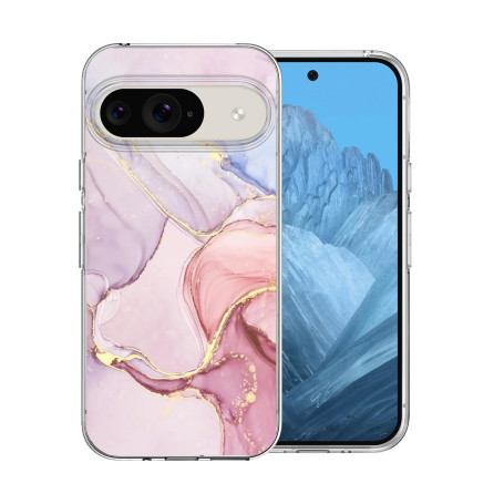 DiyGody Coque Compatible avec Google Pixel 9 6,3 Pouce, Housse en Silicone Souple TPU Ultra Fine avec Dessin de Marbré Elégante