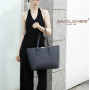 David Jones - Sac à Main Shopping Femme Grand Format - Cours Lycée Fille - Cabas Fourre-Tout Porté Epaule Cuir PU Anse Longue - 
