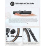 Tiakia Pompe à Vélo Mini Pompe Haute Pression 260PSI Petite Pompe à Main pour Valve Presta Schrader Dunlop, Pompe à Vélo Portabl