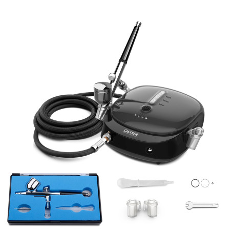 Oasser Kit Aérographe, Compresseur Aerographe Portable Rechargeable Haute Précision Mini Compresseur d'Air Pression Réglable pou