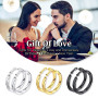 Bestyle Boucles d'oreilles créoles en Acier Inoxydable pour Femmes Argent/plaqué Or/Noir Grosses Boucles d'oreilles Rondes Diamè