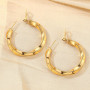 Bestyle Boucles d'oreilles créoles en Acier Inoxydable pour Femmes Argent/plaqué Or/Noir Grosses Boucles d'oreilles Rondes Diamè