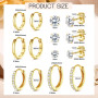 Dochais 14K Ensemble de Boucles d'Oreilles Plaqué - Créoles Huggie Hypoallergéniques, Clous d'Oreilles en Or et Petites Créoles 