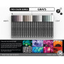 Lot de 22 stylos à peinture acrylique Pro Color Series assortis, pointe extra fine 0,7 mm pour peinture sur rocher, verre, tasse