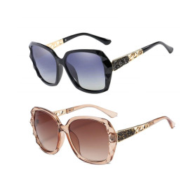 JZK Lot de 2 paires de lunettes de soleil polarisées anti-éblouissement pour femme - Lunettes de soleil surdimensionnées - Prote JZK Lot de 2 paires de lunettes de soleil polarisées anti-éblouissement pour femme - Lunettes de soleil surdimensionnées - Prote